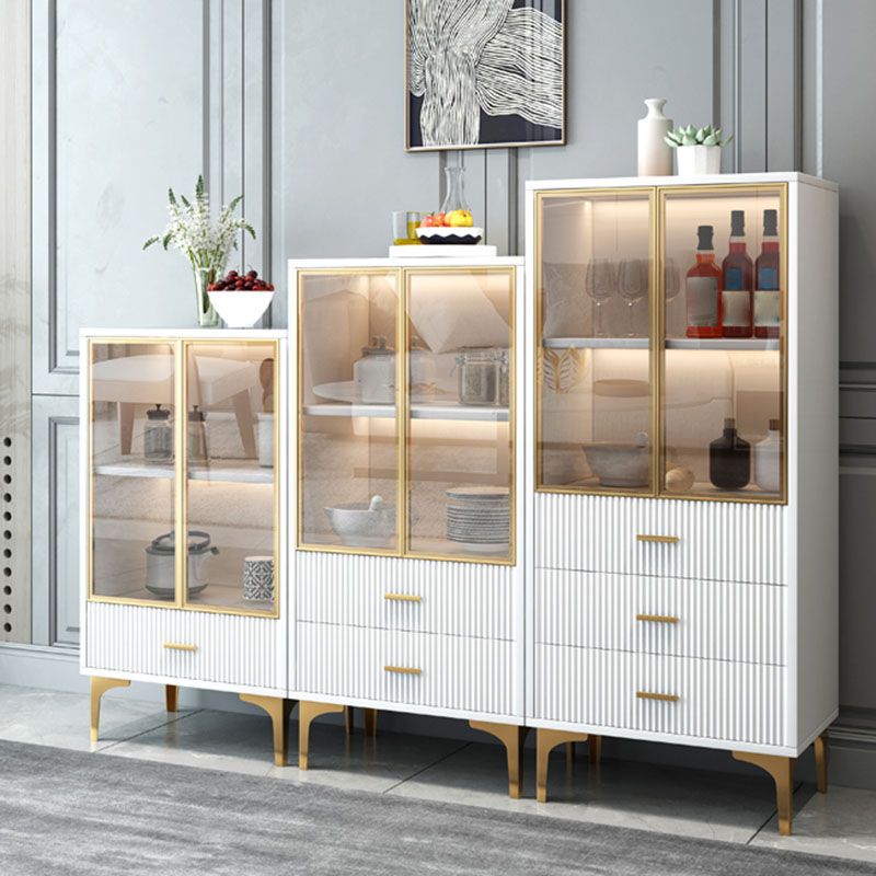 Panneau de la plate-forme du côté glamour Boucheron en bois avec porte et tiroir pour salle à manger