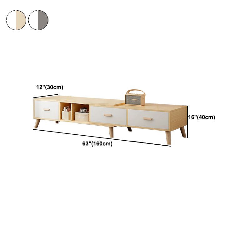 Engineered Wood TV Media Console met laden Scandinavische tv -standaard