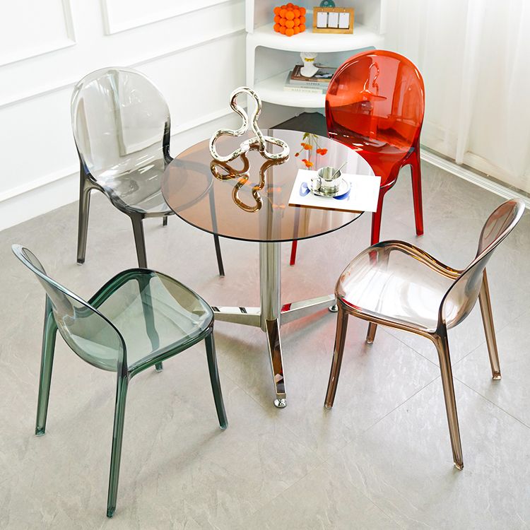 Round Tripod Dining Site Table Contemporary Tempered Glass Dinette Table Clearhalo ' dining_table' 'Dining Tables & Seating' 'Dining Tables' 'furn' 'furn_dining_table' 'Furniture' 'furniture_dining_table' 'Kitchen & Dining Furniture' 'kitchen&dining_furn' 'kitchen' 'kitchen_dining_table' 1200x1200_d9d8dd73-d1c3-4d86-9f82-b2f50431ec71