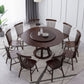 Rotatable Wooden Round Table in Brown Rubber Wood Dining Table with Pedestal Clearhalo ' dining_table' 'Dining Tables & Seating' 'Dining Tables' 'furn' 'furn_dining_table' 'Furniture' 'furniture_dining_table' 'Kitchen & Dining Furniture' 'kitchen&dining_furn' 'kitchen' 'kitchen_dining_table' 1200x1200_d9d9ac10-154c-411d-9694-d09fcfaffefe