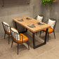 Acabado natural Juego de mesa de comedor de madera sólida 1/4/5 PCS Industrial Dinette Set