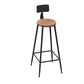 Industrial Metal Counter-height Stool Footrest Low Back Outdoor Counter Bar Stool in Black Clearhalo 'Bar Furniture' 'Bar Stools' 'bar_stools' 'furn' 'furn_bar_stools' 'Furniture' 'Kitchen & Dining Furniture' 1200x1200_d9dda3e9-67fe-4c4a-8278-cabf9037469d