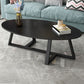 Glam Single Oval Coffee Table Cross Legs Coffee Cocktail Table Clearhalo 'Coffee & Accent Tables' 'Coffee Tables' 'coffee_tables' 'furn' 'furn_coffee_tables' 'Furniture' 'Living Room Furniture' 1200x1200_d9de7abe-0f7a-4de7-9b42-0d7bcaeda883