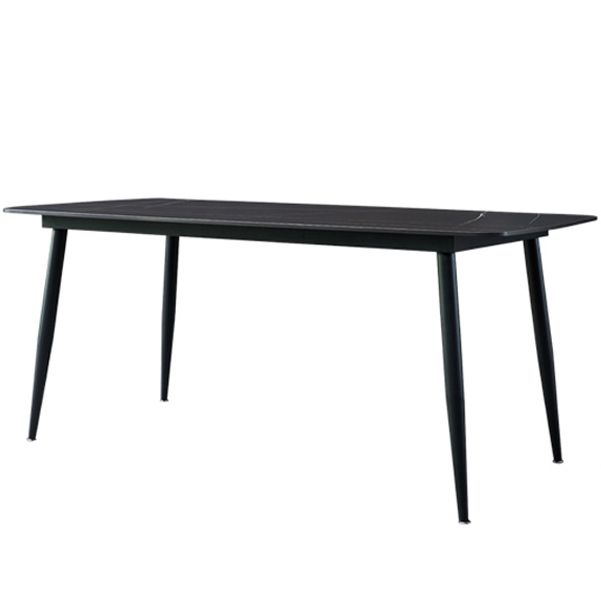 Modern Style Dining Table Rectangle Sintered Stone 4 Legs Table with Black Frame Clearhalo ' dining_table' 'Dining Tables & Seating' 'Dining Tables' 'furn' 'furn_dining_table' 'Furniture' 'furniture_dining_table' 'Kitchen & Dining Furniture' 'kitchen&dining_furn' 'kitchen' 'kitchen_dining_table' 1200x1200_d9df38de-d31d-4b1c-9f45-17b6d1e18f59