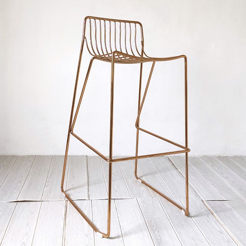 Modern Style Steel Counter Stools with Footrest and Cutout Milk Tea Shop Bar Stool 30 Inch Clearhalo 'Bar Furniture' 'Bar Stools' 'bar_stools' 'furniture_bar_stools' 'Kitchen & Dining Furniture' 'kitchen&dining_furn' 'kitchen' 'kitchen_furn' Furniture' 1200x1200_d9e01d9f-ebec-466b-9493-d4f108735413