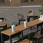 Modern Style Brown Bar Table Pine Wood and Iron Outdoor Bar Table Clearhalo 'Bar Furniture' 'Bar Tables' 'bar_tables' 'furn' 'furn_bar_tables' 'Furniture' 'furniture_bar_tables' 'Kitchen & Dining Furniture' 'kitchen&dining_furn' 'kitchen' 1200x1200_d9e1890f-95fa-4806-89ca-a0d0f23987bf