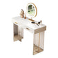 Contemporary Vanity Dressing Table with Stone Top and Acrylic Base
