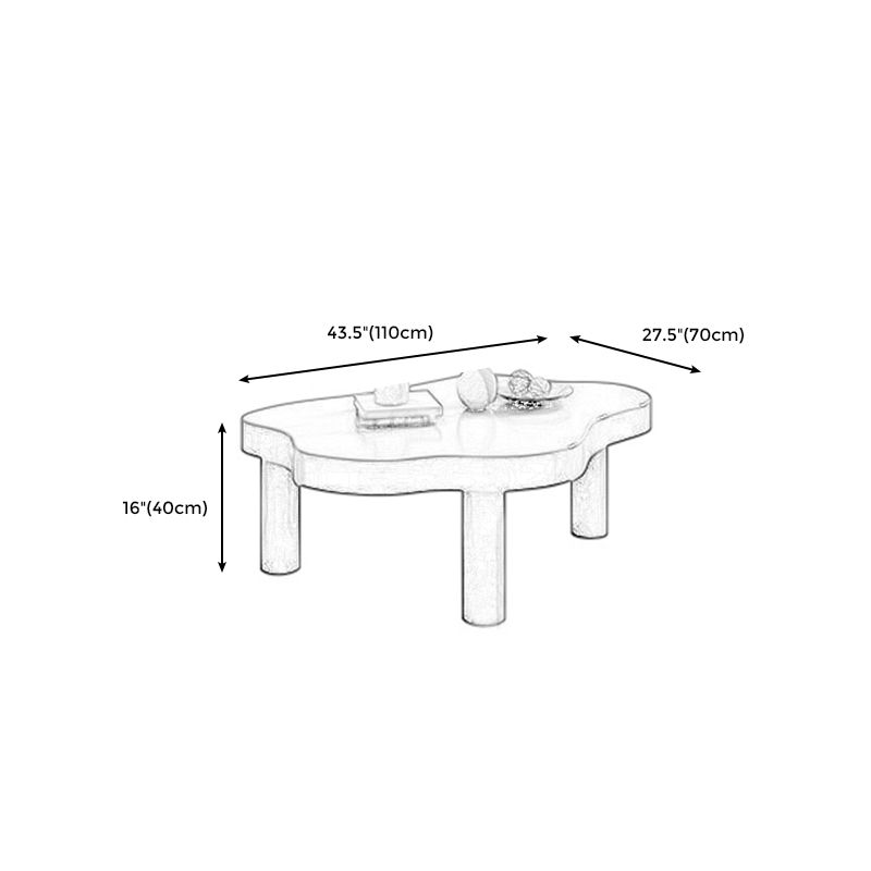 15.7"H Modern Style Wooden 3-leg Base Irregular Solid Color Coffee Table