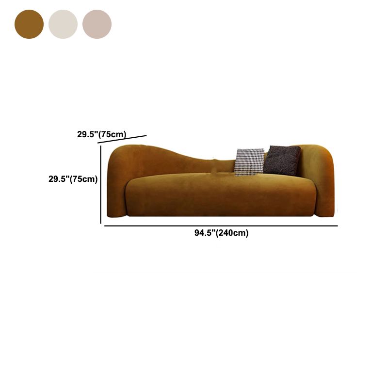 Divano in stile moderno letto curvo curvo con cuscini di spugna riempiti con bracciolo inclinato