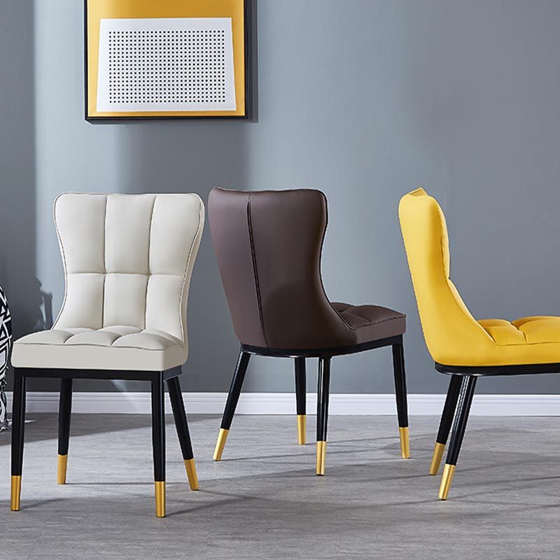 Glam Chair Parsons Chair Leather Dining Furniture in Matte Finish Clearhalo 'Dining Chairs' 'Dining Tables & Seating' 'dining_chair' 'furn' 'furn_dining_chair' 'Furniture' 'Kitchen & Dining Furniture' 1200x1200_d9e46910-2733-401a-a589-a71509c5b72c