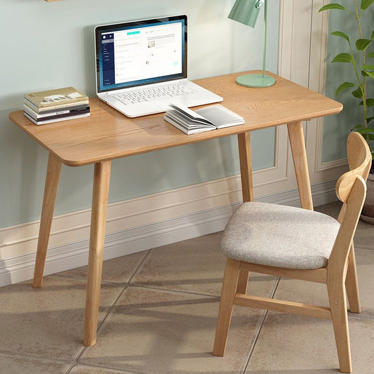 Vast hout gebogen schrijfdesk parsons base natuurlijk kantoor bureau