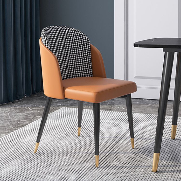Nordic Style Upholstered Side Chairs Solid Back Armless Dining Chair Clearhalo 'Dining Chairs' 'Dining Tables & Seating' 'dining_chair' 'furn' 'furn_dining_chair' 'Furniture' 'Kitchen & Dining Furniture' 1200x1200_d9e5949c-49b3-4078-8100-0c0c591b4344