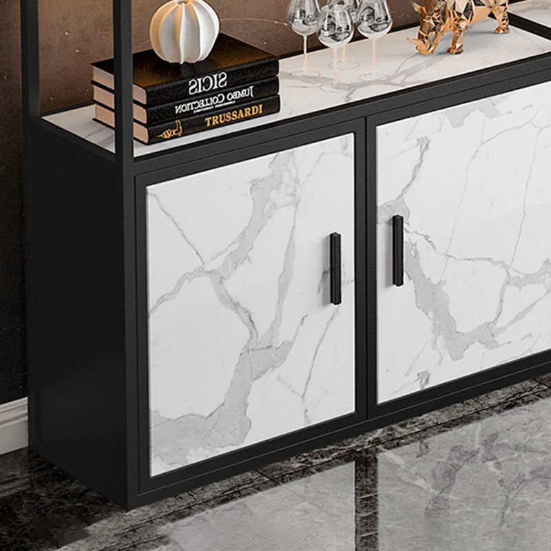 Botella de vino de metal y rejilla de vidrio Rack de vino moderno con estante