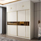 Manufactured Wood White Wardrobe Modern Cabinet with Sliding Doors