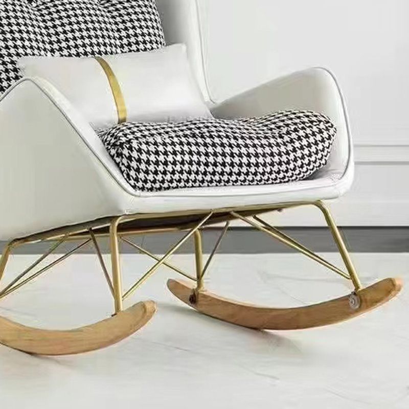 Magnifique chaise à bascule en cuir chaise de culbuteur amovible avec oreiller