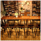 Dark Brown Modern Style Bar Table Solid Wood and Iron Coffee Shop Bar Table Clearhalo 'Bar Furniture' 'Bar Tables' 'bar_tables' 'furn' 'furn_bar_tables' 'Furniture' 'furniture_bar_tables' 'Kitchen & Dining Furniture' 1200x1200_d9ec83c5-f9a0-474c-9ce5-4e77ba7b582a