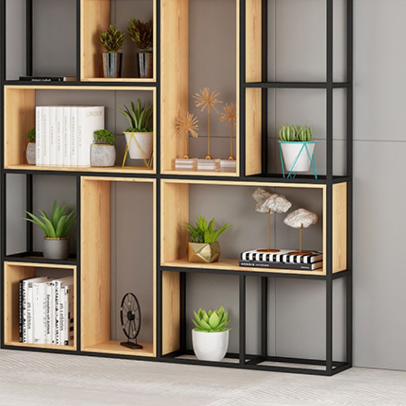 Natural Standard Bookcase Industrial Wooden Open Back Bookshelf Clearhalo 'Bookcases' 'furn' 'furn_bookcases' 'Furniture' 'Office Furniture' 1200x1200_d9ed9d5d-549b-4768-b106-833ec04c5da6