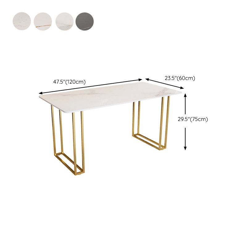 Scrivania di scrittura in pietra contemporanea da 29,53 pollici con 1 scrivania con 1 scaffale