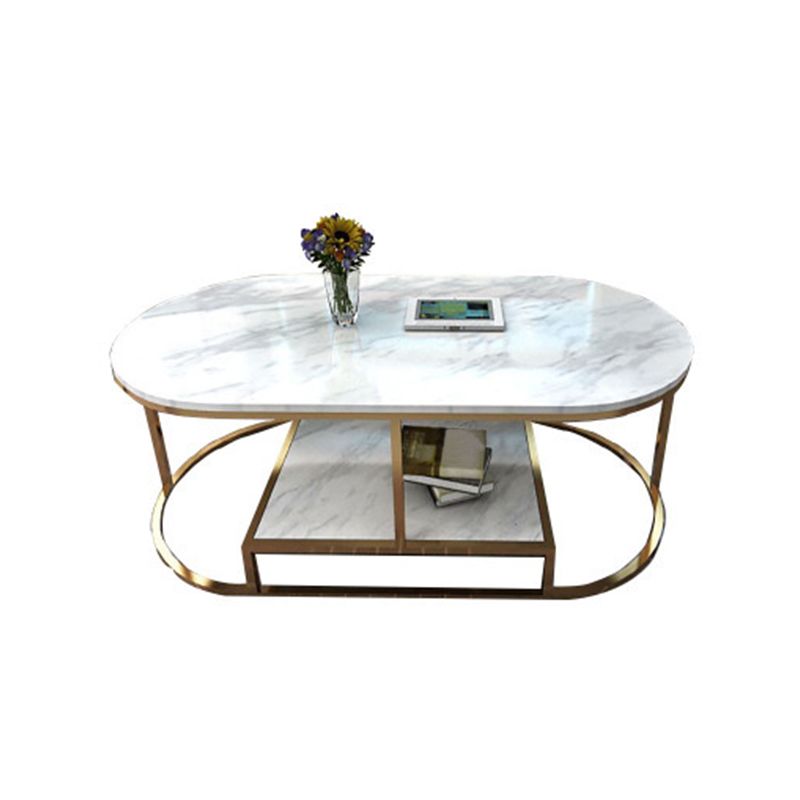 Contemporary Frame Cocktail Table Rectangular Coffee Table with Storage Clearhalo 'Coffee & Accent Tables' 'Coffee Tables' 'coffee_tables' 'furn' 'furn_coffee_tables' 'Furniture' 'furniture_coffee_tables' 'Living Room Furniture' 1200x1200_d9ef0db0-c406-449d-843c-2f2c17830833