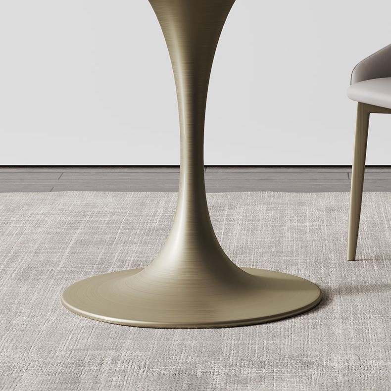 Glam Round Dining Set 1/2/3 Pcs Sintered Stone Dining Table with Armless Chairs Clearhalo 'Dining Room Sets' 'Dining Tables & Seating' 'dining_room_set' 'furn' 'furn_dining_room_set' 'Furniture' 'Kitchen & Dining Furniture' 1200x1200_d9efde01-9739-430a-b9d4-7edde9d9a798