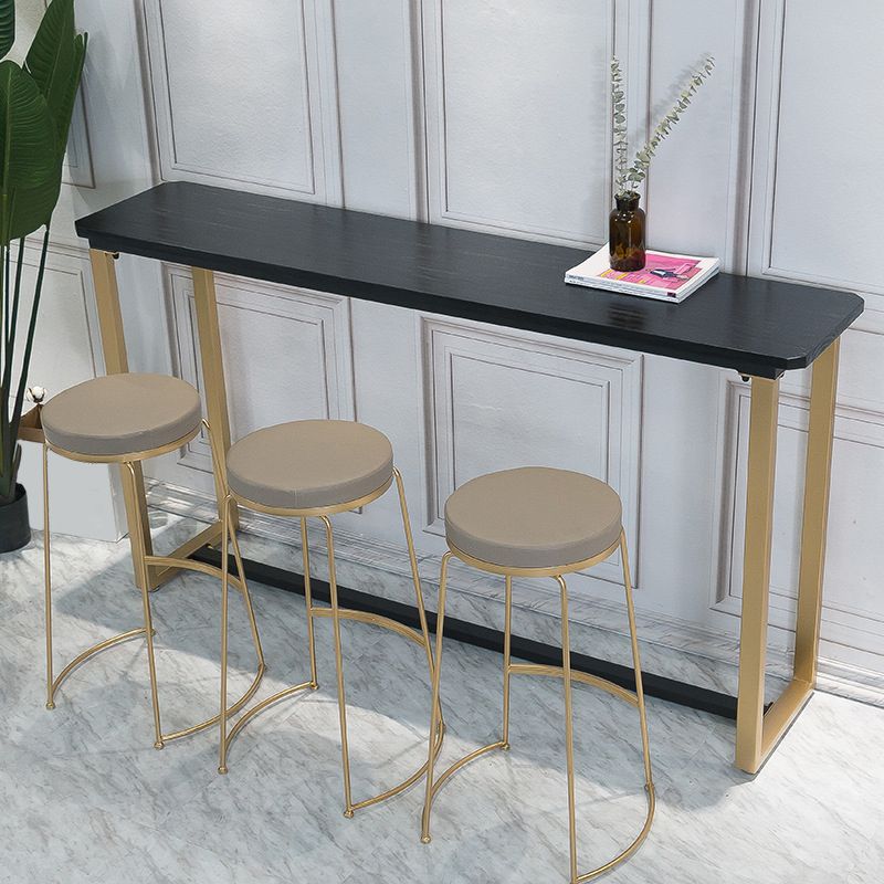Glam Style Wooden Bar Counter Table Rectangle Bar Counter Table with Metal Legs Clearhalo 'Bar Furniture' 'Bar Tables' 'bar_tables' 'furn' 'furn_bar_tables' 'Furniture' 'Kitchen & Dining Furniture' 1200x1200_d9f0bd6e-04e6-48cd-ab4e-6671871c4f85