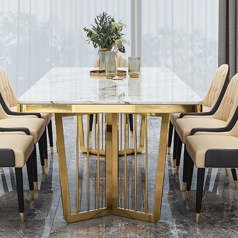 Dinner Room Luxury Dining Table Kitchen Metal Base Dining Table Clearhalo 'Dining Tables & Seating' 'Dining Tables' 'dining_table' 'furn' 'furn_dining_table' 'Furniture' 'Kitchen & Dining Furniture' 1200x1200_d9f113f7-b04c-49f1-a7da-3cb8e26493ef