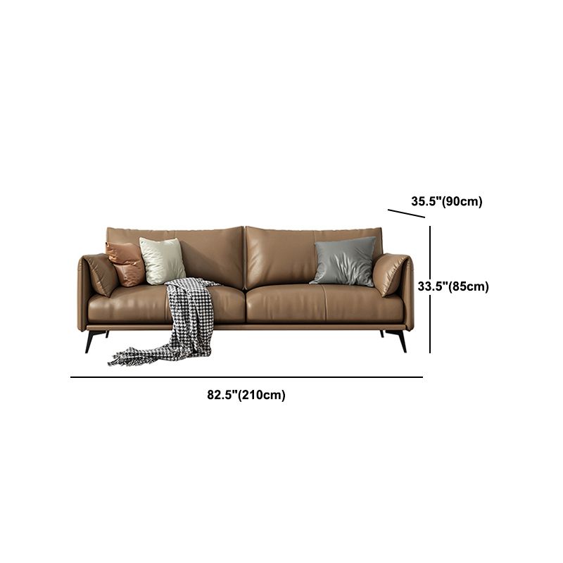 Contemporary Brown Cushions Standard Pillow Top Arm Stain Resistant Sofa Clearhalo 'furn' 'furn_sofas' 'Furniture' 'Living Room Furniture' 'Sofa' 'sofas' 1200x1200_d9f17603-f913-4e07-9c10-80af88d057d3