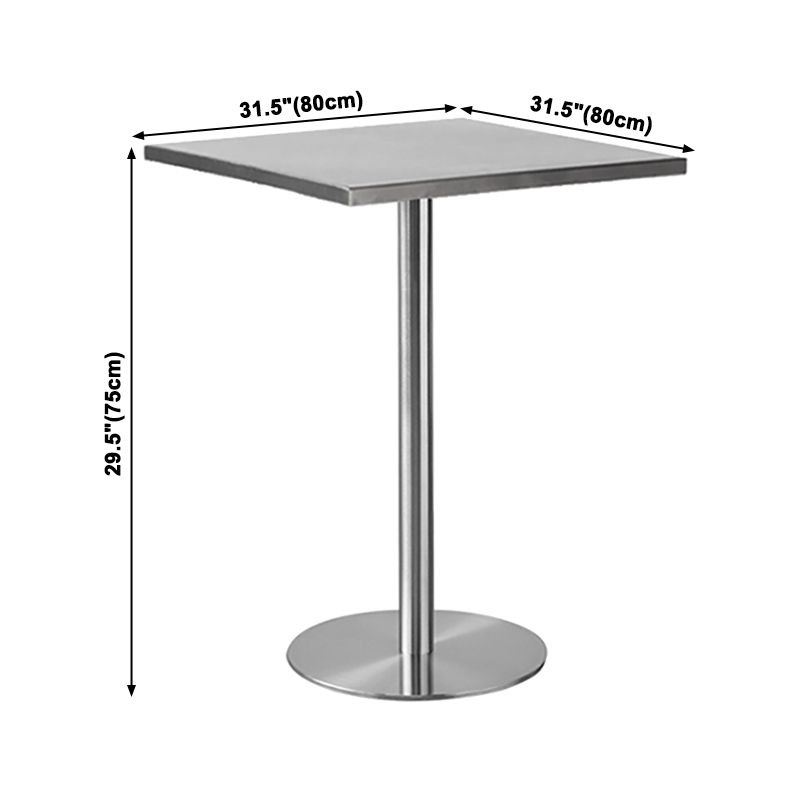 Industrial Dining Room Table Stainless Steel Table with Pedestal Table for Home Kitchen Dinner Clearhalo ' dining_table' 'Dining Tables & Seating' 'Dining Tables' 'furn' 'furn_dining_table' 'Furniture' 'furniture_dining_table' 'Kitchen & Dining Furniture' 'kitchen&dining_furn' 'kitchen' 'kitchen_dining_table' 1200x1200_d9f1c462-2951-41f9-b6c7-dd3251162ff6