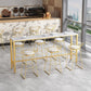 Glam Style Rectangle Bar Table 1/2/7 Pieces Faux Marble Counter Table Clearhalo 'Bar Furniture' 'furn' 'furn_home_bar_bar_sets' 'Furniture' 'Home Bars & Bar Sets' 'home_bar_bar_sets' 'Kitchen & Dining Furniture' 1200x1200_d9f2efdf-28f9-4a14-abc4-6c4a95589a0e