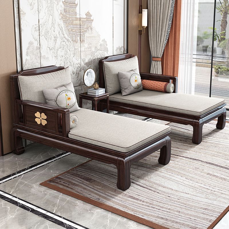 Traditional with Arms Wooden Chaise with Pillow Round Arms for Bedroom Living Room Clearhalo 'Chairs & Seating' 'Chaise Lounge' 'chaise_lounge' 'furn' 'furn_chaise_lounge' 'Furniture' 'Living Room Furniture' 1200x1200_d9f31412-32cc-480b-93bc-6a9d9ba20801