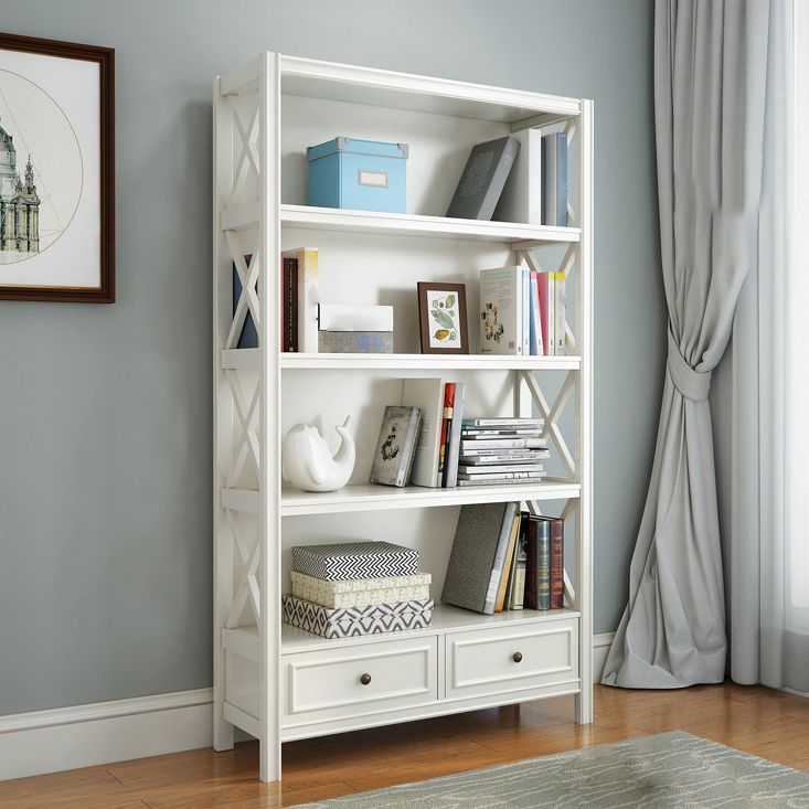 Rectangle Standard Solid Wood Bookcase Nordic Closed Back Bookshelf