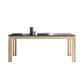 Glam Sintered Stone Home Table Gold Rectangle Dining Table with 4 Legs Clearhalo 'Dining Tables & Seating' 'Dining Tables' 'dining_table' 'furn' 'furn_dining_table' 'Furniture' 'furniture_dining_table' 'Kitchen & Dining Furniture' 'kitchen' 'kitchen_dining_table' 1200x1200_d9f432d4-36c1-4e01-a490-820f1a919d3b
