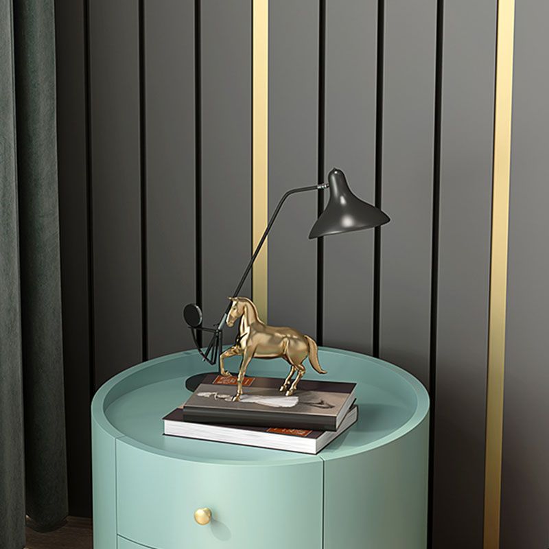 Glam massief hout nachtkastje lade opslag 2 lade nachttafel 16.9 "lang