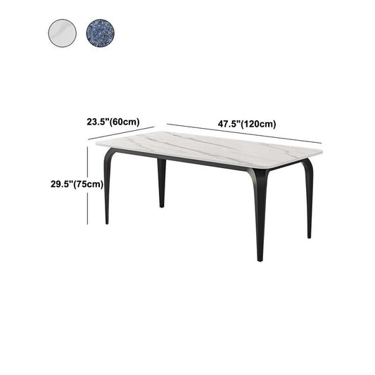 Black Iron 4 Legs Dining Site Table Industrial Stone Top Rectangle Dining Table Clearhalo 'Dining Tables & Seating' 'Dining Tables' 'dining_table' 'furn' 'furn_dining_table' 'Furniture' 'furniture_dining_table' 'Kitchen & Dining Furniture' 1200x1200_d9f78b9b-708a-4e3a-9d9d-f334e2456db0