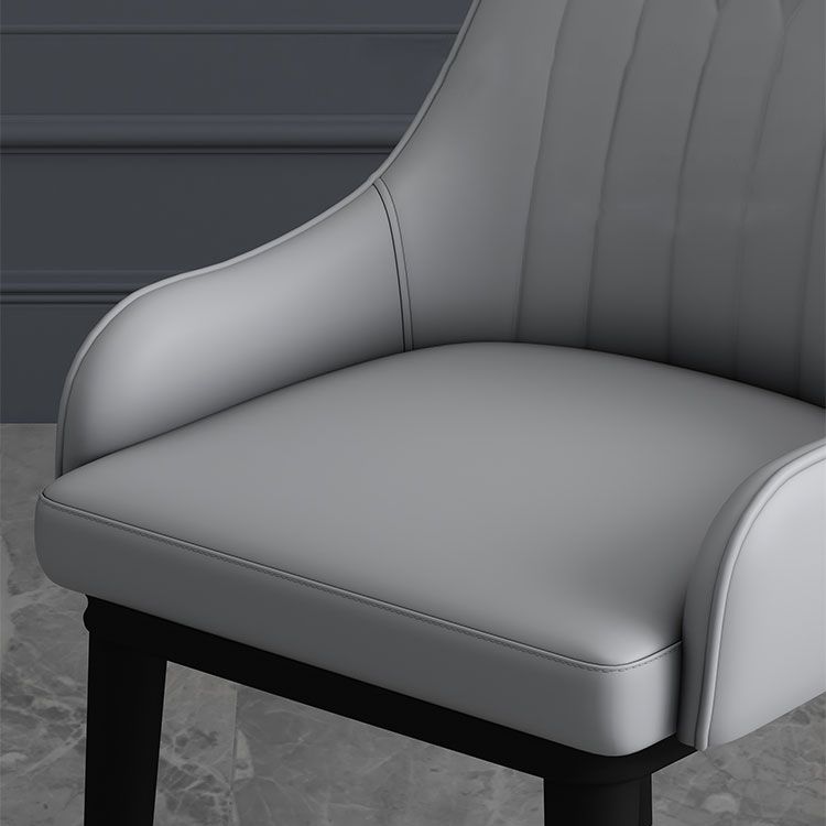 Leather Modern Dining Arm Chair with Color Cushion Parsons Chair for Home Clearhalo ' kitchen&dining_furn' 'Dining Chairs' 'Dining Tables & Seating' 'dining_chair' 'furn' 'furn_dining_chair' 'Furniture' 'furniture_dining_chair' 'Kitchen & Dining Furniture' 'kitchen' 1200x1200_d9f79b4b-ebdb-4e5d-9f8d-be3e9270a3bd