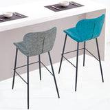 Industrial Indoor Bar-stool Leather Footrest Bucket Black Base Bar and Counter Stool