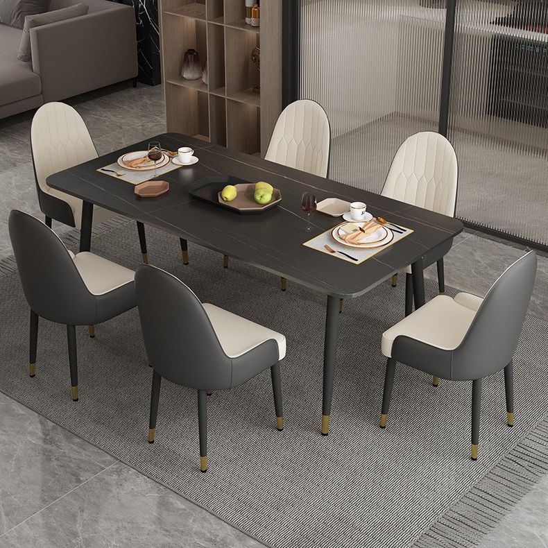 Modern 1/2/7 Pieces Dining Set Rectangle Stone Dining Table for Dining Room