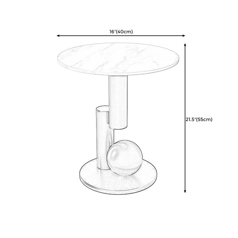 21.6 "H Moderne enkele voetstuk Basis Solid kleur metalen ronde eindtafel