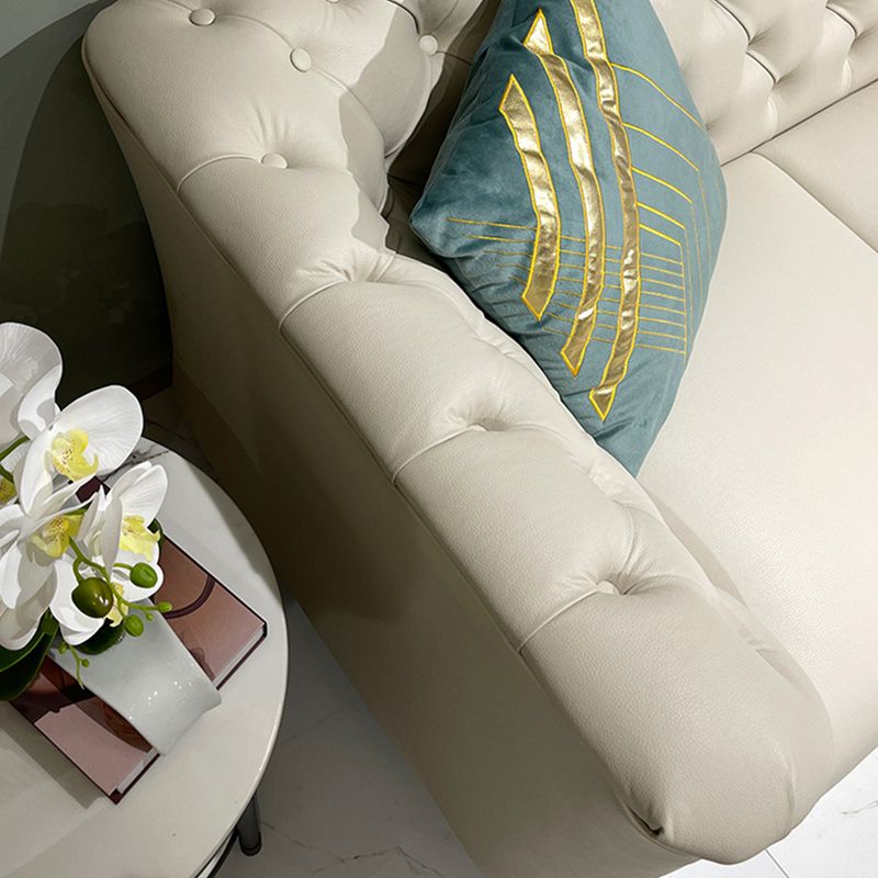 Modern Style Evagged Armrest Latex/sponge Padded Tufted Back Base Sofa Clearhalo 'furn' 'furn_sofas' 'Furniture' 'furniture_sofas' 'kitchen' 'kitchen_sofas' 'Living Room Furniture' 'Sofa' 'sofas' 1200x1200_d9fc9977-785d-4c8d-bc75-5ed66a429038