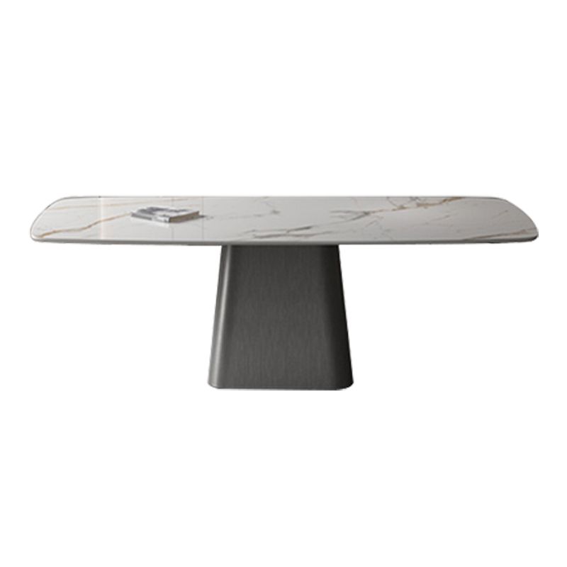 Modern Dining Rectangle Table Sintered Stone Table with Metal Leg for Home Clearhalo 'Dining Tables & Seating' 'Dining Tables' 'dining_table' 'furn' 'furn_dining_table' 'Furniture' 'Kitchen & Dining Furniture' 1200x1200_d9fccf3b-6a43-44df-a4c7-52d50dad8ad5