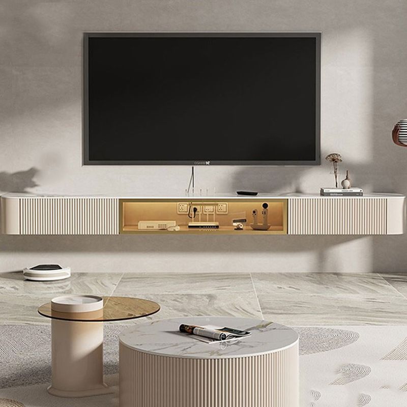 Gabinete de TV de pizarra blanca de estilo Media de televisión montada en la pared del hogar