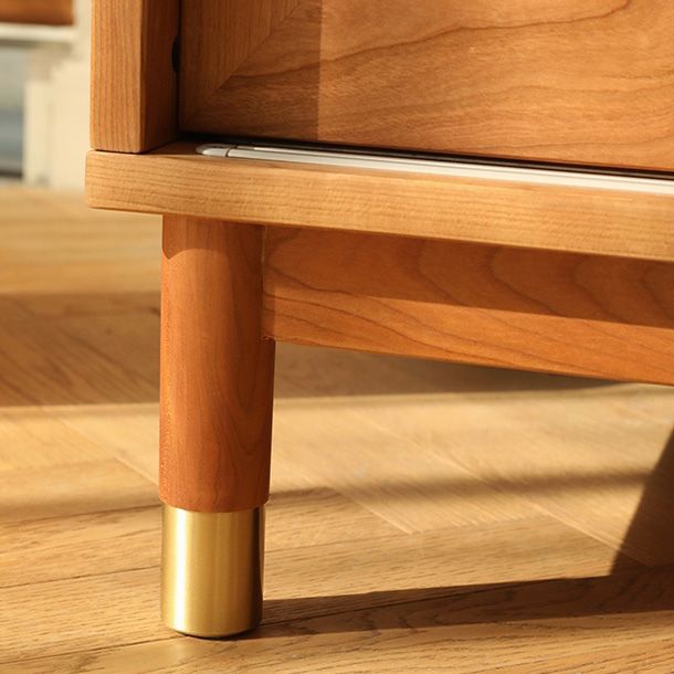 Modern Solid Wood Wardrobe Cabinet 2 Sliding Doors Sliding with Drawer Clearhalo 'Armoires & Wardrobes' 'armoires_wardrobes' 'Bedroom Furniture' 'furn' 'furn_armoires_wardrobes' 'Furniture' 1200x1200_d9ff5643-ccaa-4155-a2e0-5055debaad03