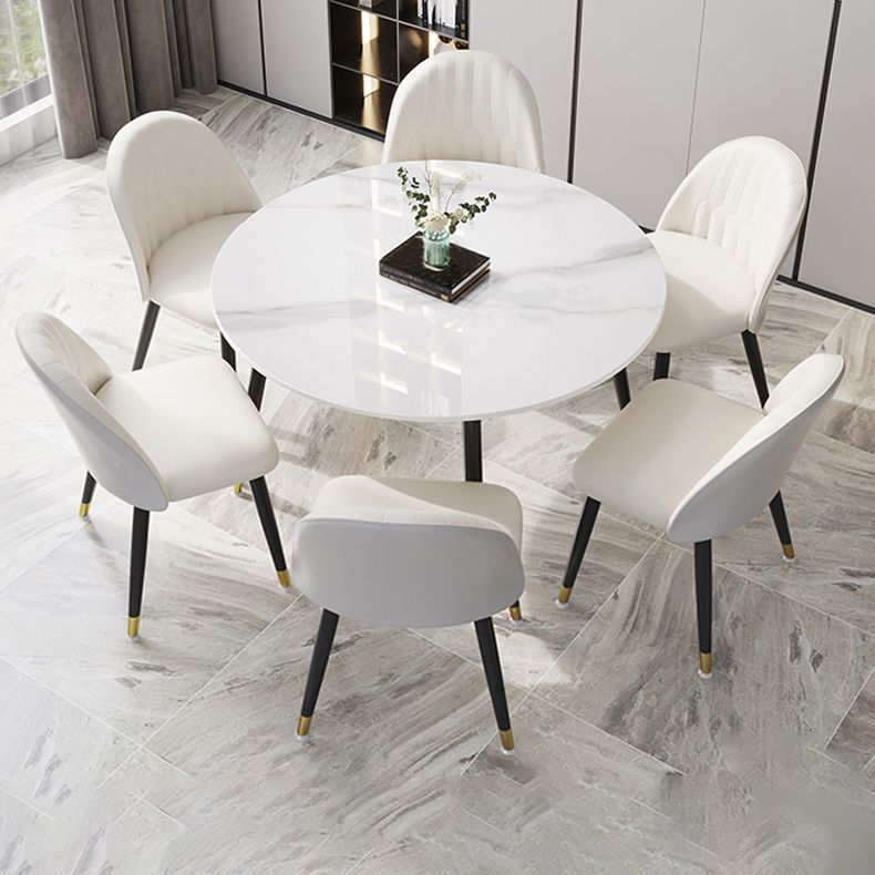 1/4/7 Pcs Metal Modern Dining Room Set with Round Table and Metal Base Dining Set Clearhalo 'Dining Room Sets' 'Dining Tables & Seating' 'dining_room_set' 'furn' 'furn_dining_room_set' 'Furniture' 'furniture_dining_room_set' 'Kitchen & Dining Furniture' 'kitchen&dining_furn' 'kitchen' 1200x1200_d9ffd41a-5ed8-4b0c-b08e-b5999cde4fb8