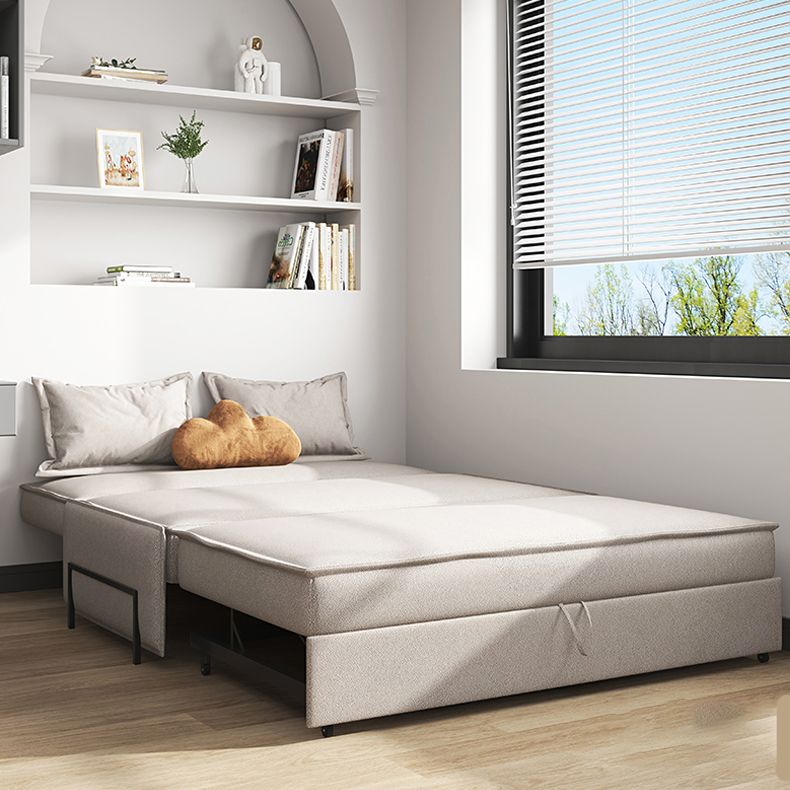 Grijze faux lederen slaper bank 34,64 "brede armloze slaapbank met gestoffeerd