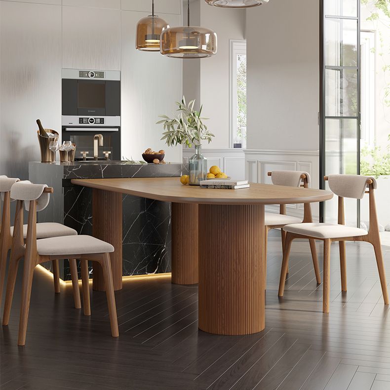 Contemporary Dining Table Solid Wood Table with 3 Legs for Dining Room Clearhalo ' dining_table' 'Dining Tables & Seating' 'Dining Tables' 'Furniture' 'furniture_dining_table' 'Kitchen & Dining Furniture' 'kitchen&dining_furn' 'kitchen' 'kitchen_dining_table' 1200x1200_da02ed5a-4ce8-4fbd-a02b-399eab3ea41a