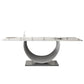 Contemporary Style Rectangle Table Sintered Stone Table with Metal Legs for Home Clearhalo 'Dining Tables & Seating' 'Dining Tables' 'dining_table' 'furn' 'furn_dining_table' 'Furniture' 'Kitchen & Dining Furniture' 1200x1200_da03bc35-1571-4de4-8cee-dffcb13a4fd0