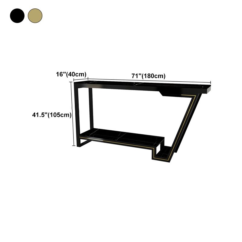 Nordic Glam Rectangle Bar Counter Table Sintered Stone Dining Table for Home Clearhalo 'Bar Furniture' 'Bar Tables' 'bar_tables' 'furn' 'furn_bar_tables' 'Furniture' 'furniture_bar_tables' 'Kitchen & Dining Furniture' 1200x1200_da04151b-a2a5-4c4e-a9f3-6f88d05ddc74
