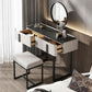 Vanity Metal and Stone Makeup Dressing Table with 2 Drawers, 30.7" Tall Clearhalo 'Bedroom Furniture' 'furn' 'furn_makeup_vanities' 'Furniture' 'Makeup Vanities' 'makeup_vanities' 1200x1200_da058e24-da47-4bb5-8d1f-3c2526ba1d2b