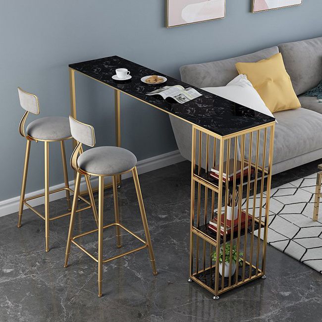 Tavolo da bar top in marmo per piccoli luoghi glam metallio tavolo da pub