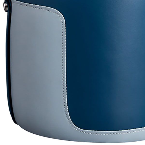 Faux Leather Pouf Round Patchwork Water Resistant Contemporary Pouf Ottoman Clearhalo 'furn' 'furn_ottomans_poufs' 'Furniture' 'Living Room Furniture' 'Ottomans & Poufs' 'ottomans_poufs' 1200x1200_da0705d1-10d9-4ee9-b01c-f87a19d2088b